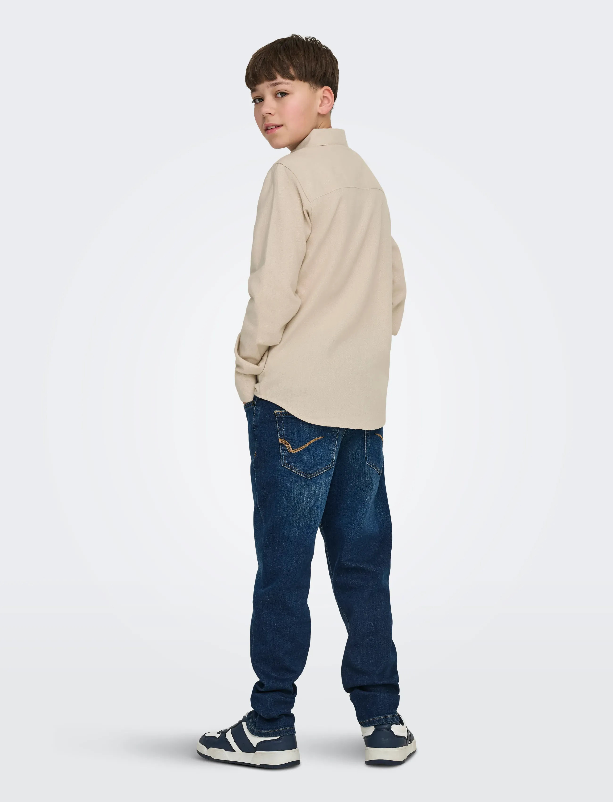 ONLY & SONS - OSJGUDMUND SLIM 1-PKT SHIRT WVN NOOS - long-sleeved shirts - silver lining - 3