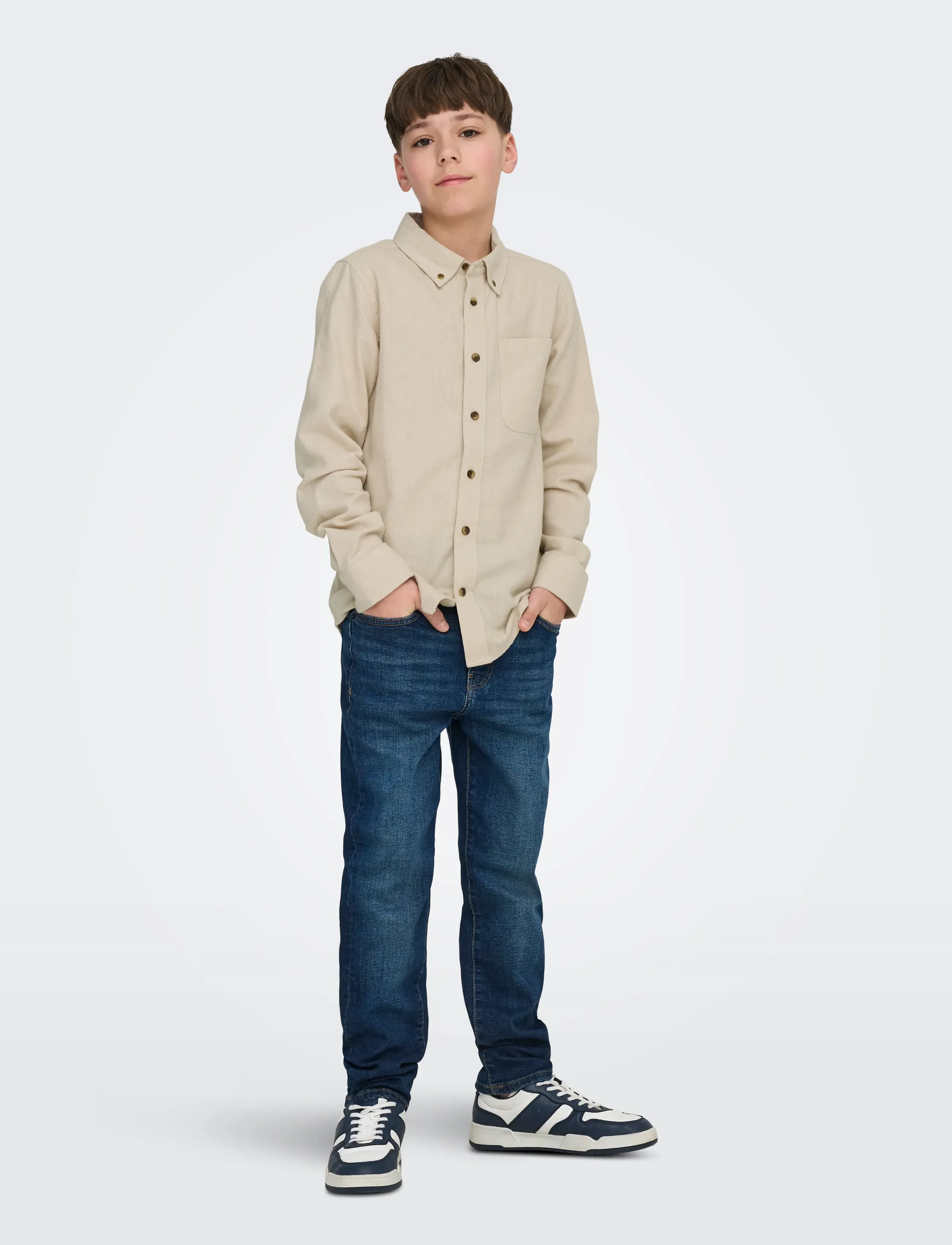 ONLY & SONS - OSJGUDMUND SLIM 1-PKT SHIRT WVN NOOS - long-sleeved shirts - silver lining - 4
