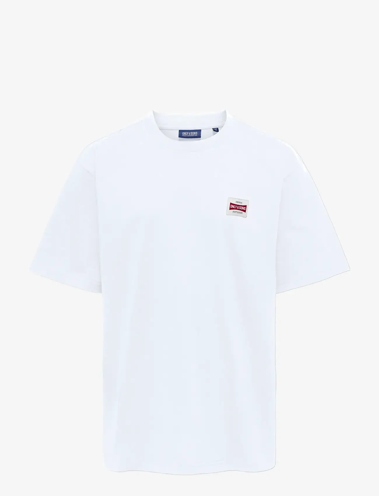 ONLY & SONS - OSJFRED LIFE RLX SS LABEL TEE NOOS - sügisesed riided - bright white - 0