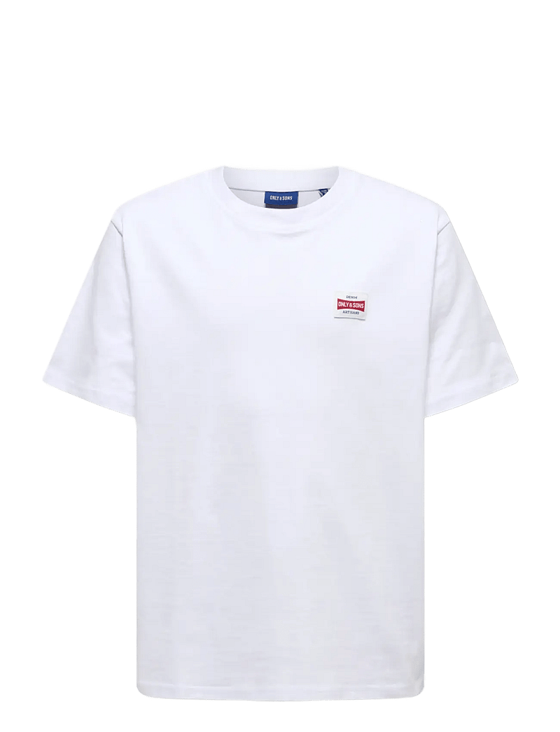 ONLY & SONS - OSJFRED LIFE RLX SS LABEL TEE NOOS - kortärmade t-shirts - bright white - 1