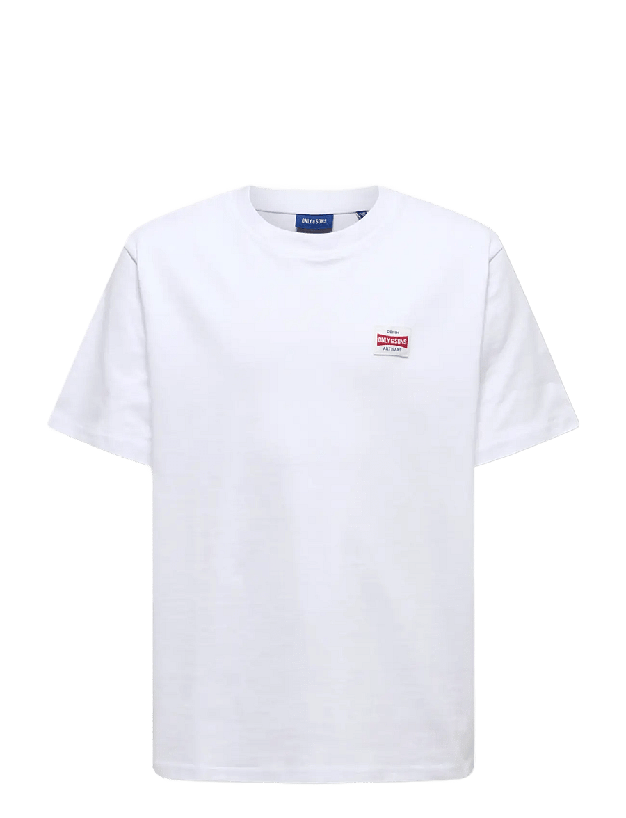 ONLY & SONS - OSJFRED LIFE RLX SS LABEL TEE NOOS - kortærmede t-shirts - bright white - 1