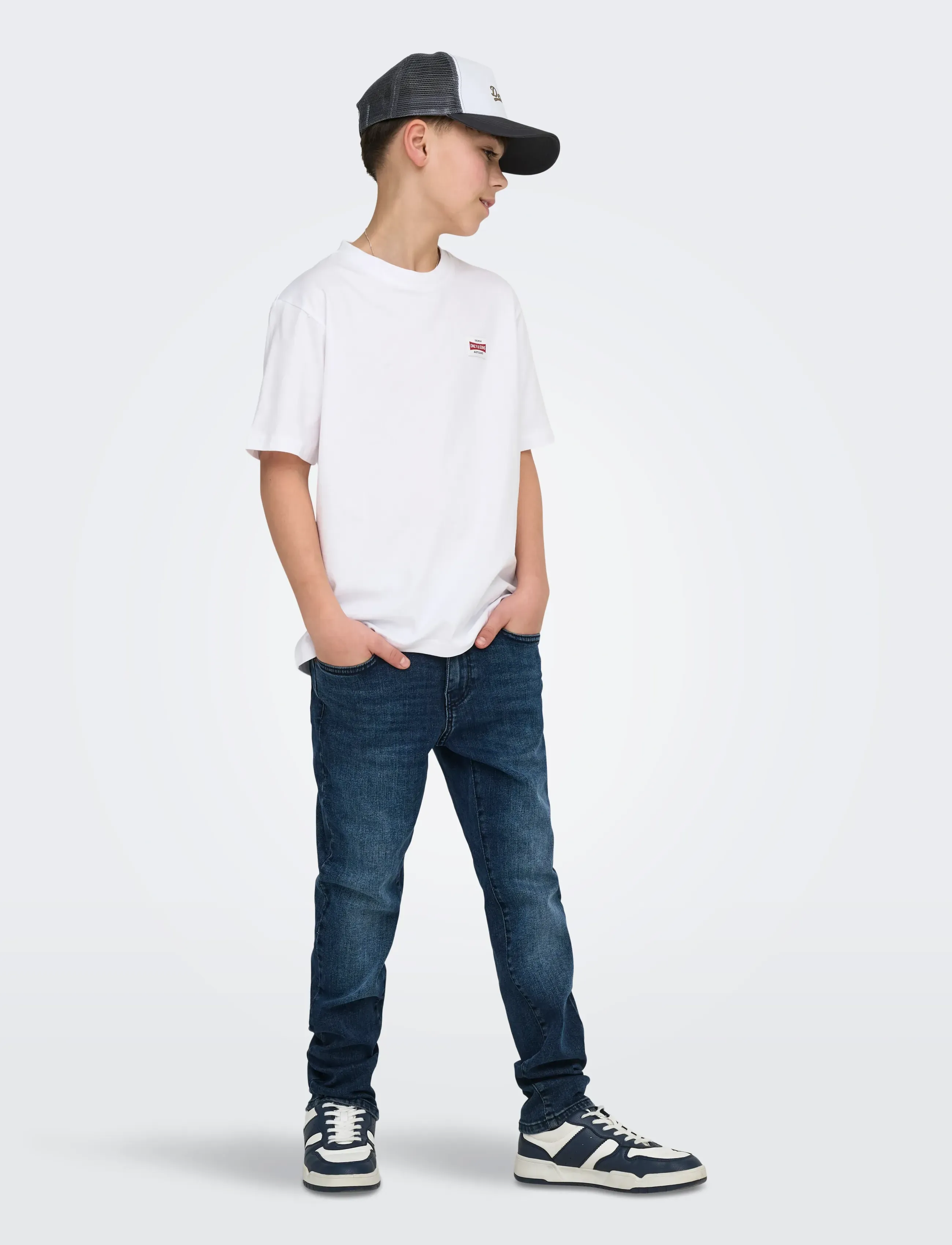 ONLY & SONS - OSJFRED LIFE RLX SS LABEL TEE NOOS - kortærmede t-shirts - bright white - 4