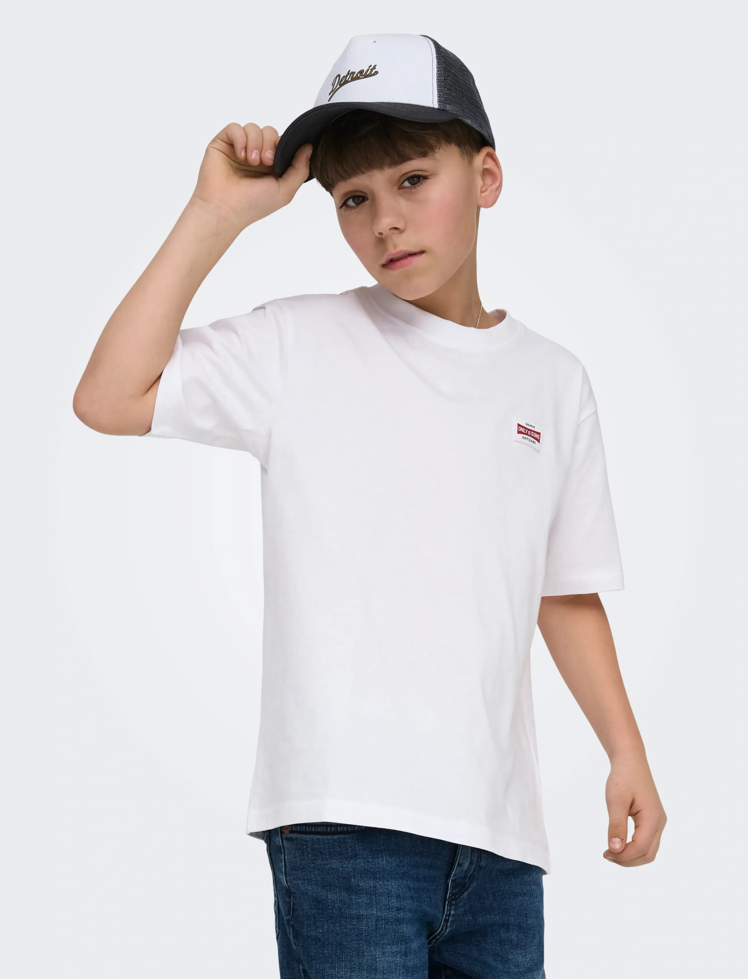 ONLY & SONS - OSJFRED LIFE RLX SS LABEL TEE NOOS - kortærmede t-shirts - bright white - 5
