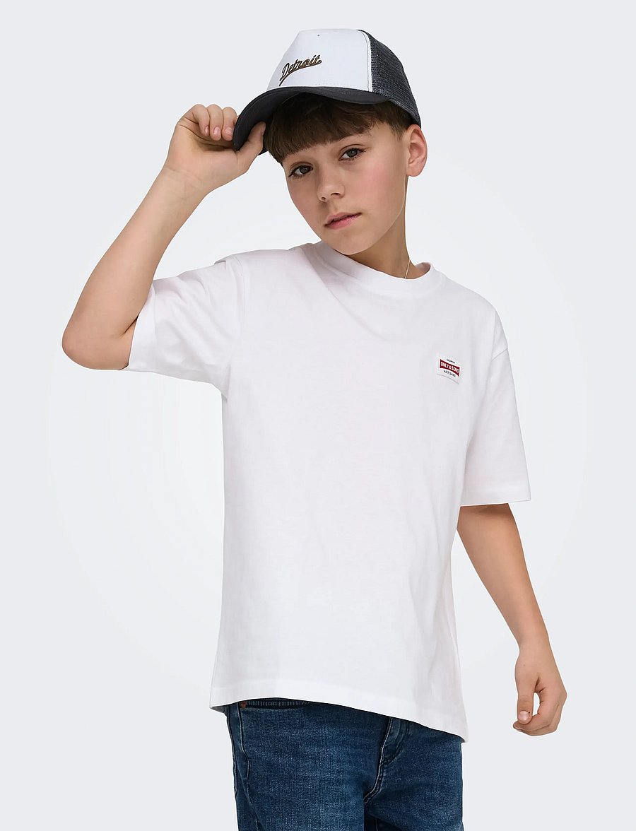 ONLY & SONS - OSJFRED LIFE RLX SS LABEL TEE NOOS - kortærmede t-shirts - bright white - 5