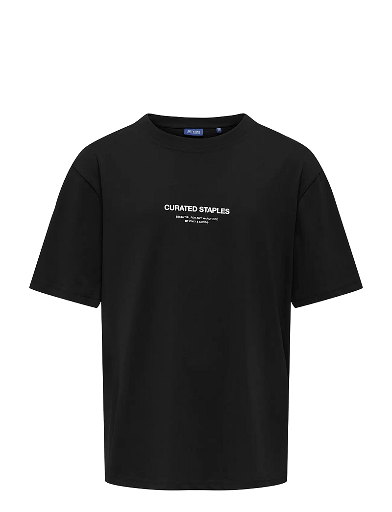 ONLY & SONS - OSJCURATED RLX PRINT SS TEE VD - lühikeste varrukatega t-särgid - black - 0