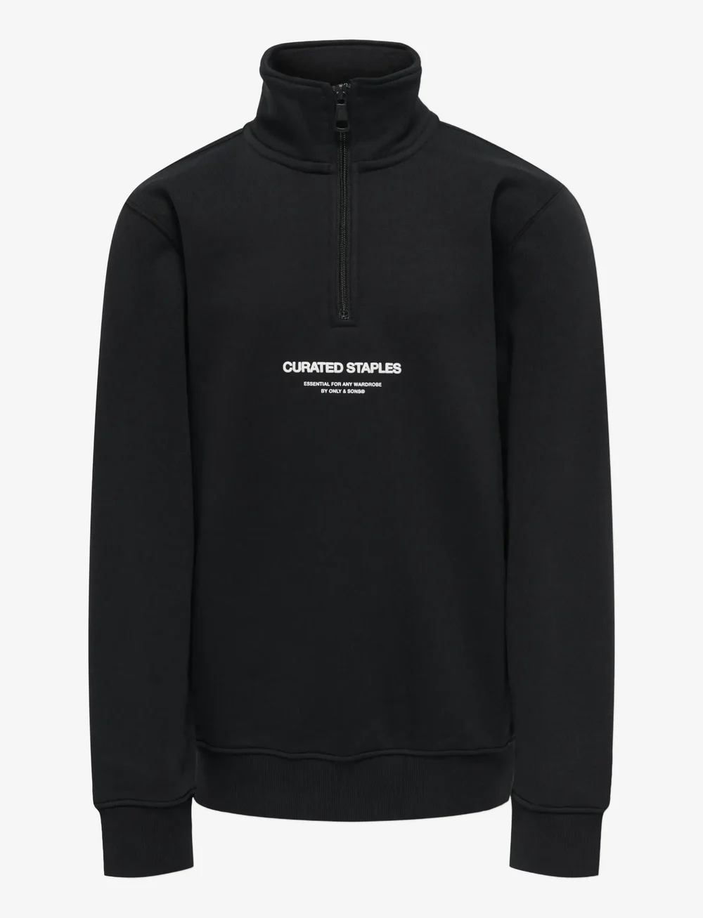ONLY & SONS - OSJCURATED REG HALF ZIP SWEAT VD - sweatshirts - black - 1