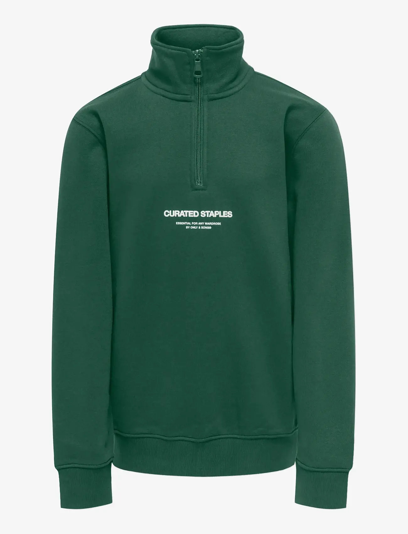 ONLY & SONS - OSJCURATED REG HALF ZIP SWEAT VD - sügisesed riided - pineneedle - 0