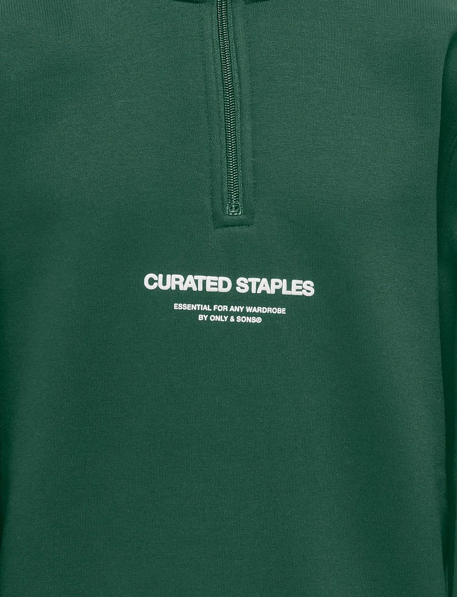 ONLY & SONS - OSJCURATED REG HALF ZIP SWEAT VD - pineneedle - 2