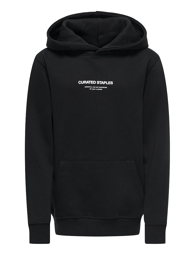 ONLY & SONS - OSJCURATED REG HOODIE SWEAT VD - kapuzenpullover - black - 0