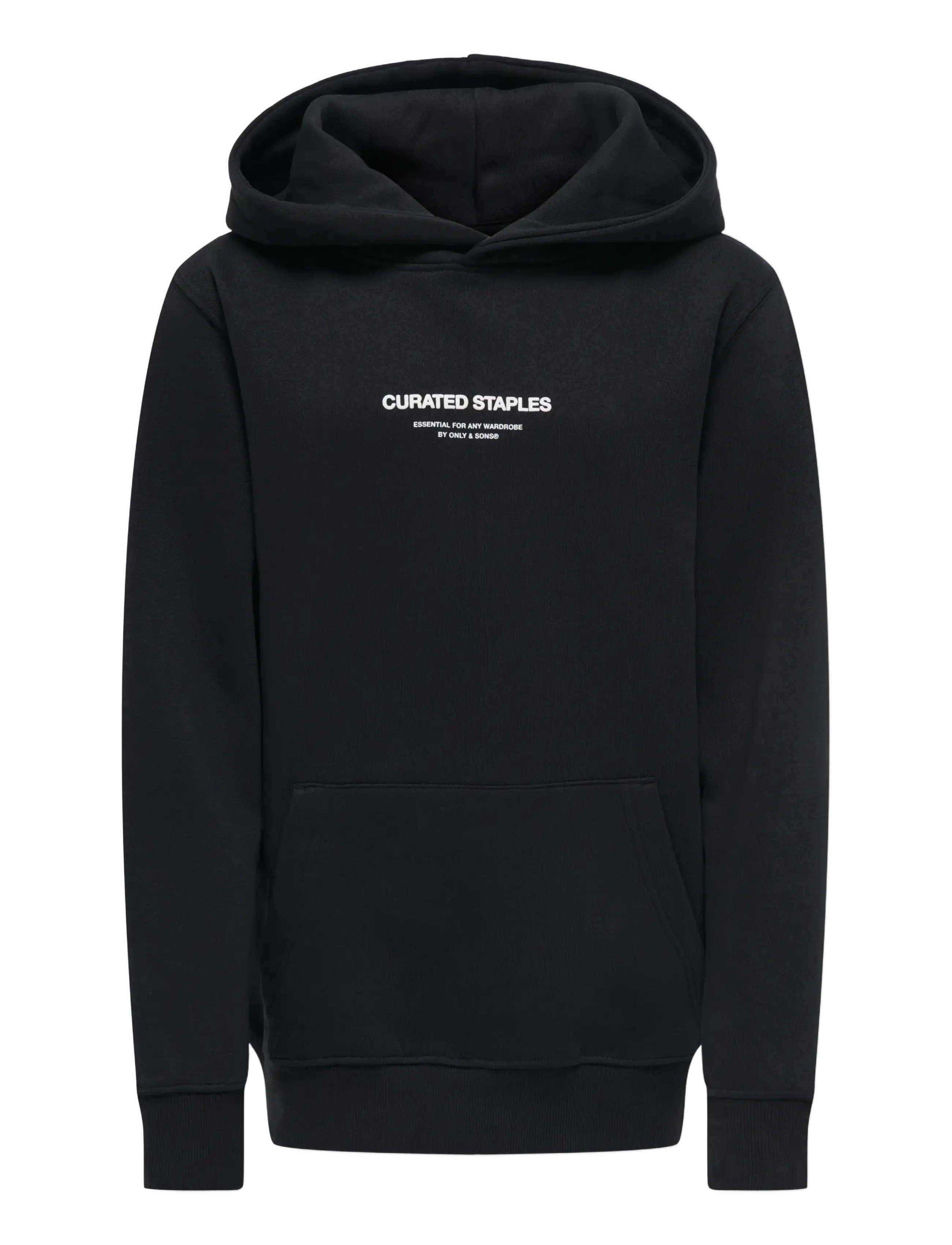 ONLY & SONS OSJCURATED REG HOODIE SWEAT VD - 4 for 3 - BLACK / black