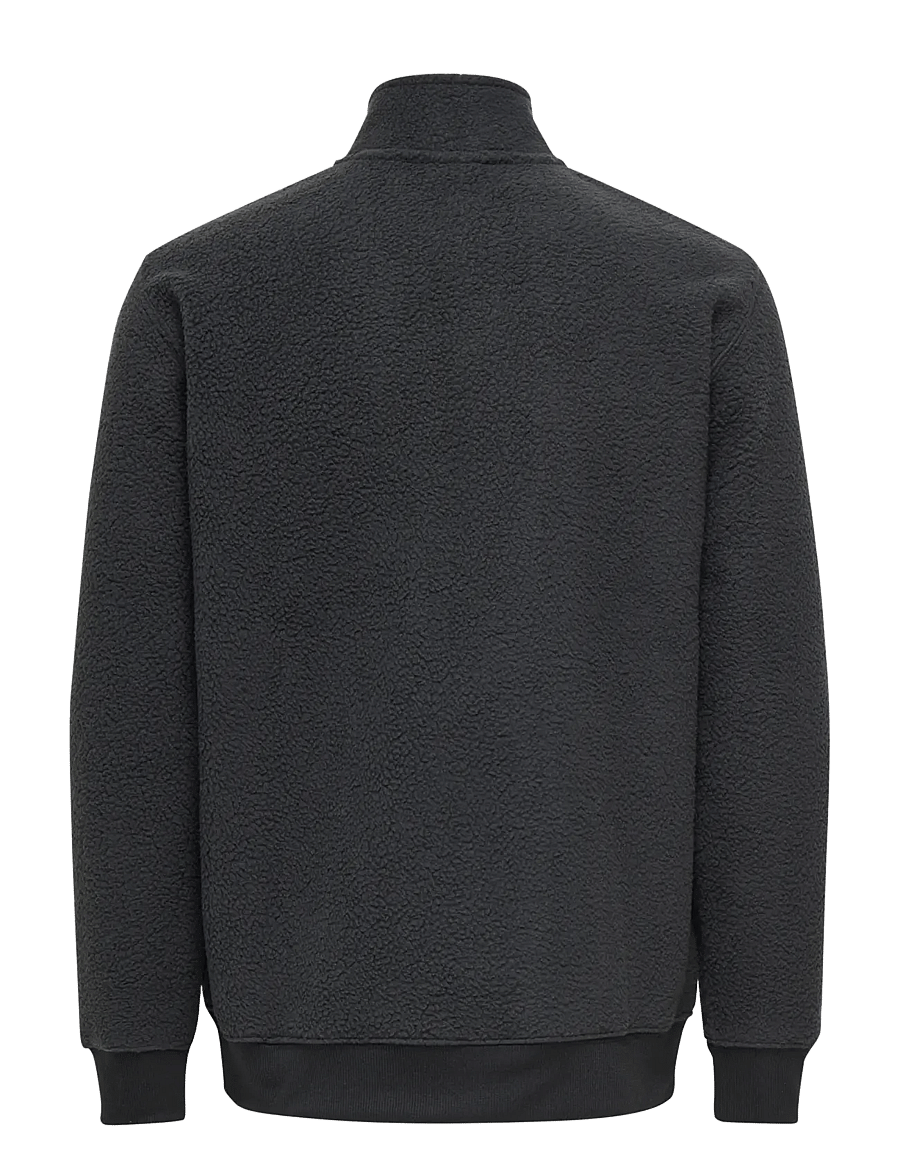 ONLY & SONS - ONSEMILIO REG TEDDY HALF ZIP SWEAT VD - fleece-pullover - black - 2