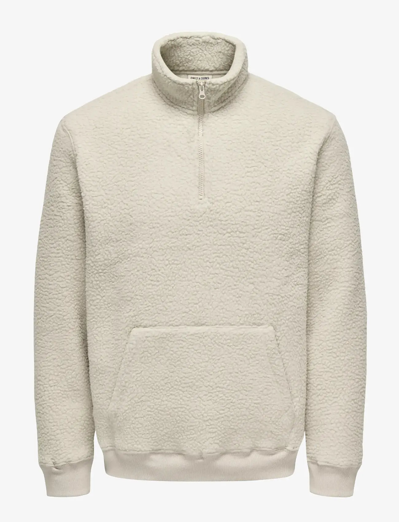 ONLY & SONS - ONSEMILIO REG TEDDY ZIP SWEAT VD - fleece-pullover - silver lining - 0