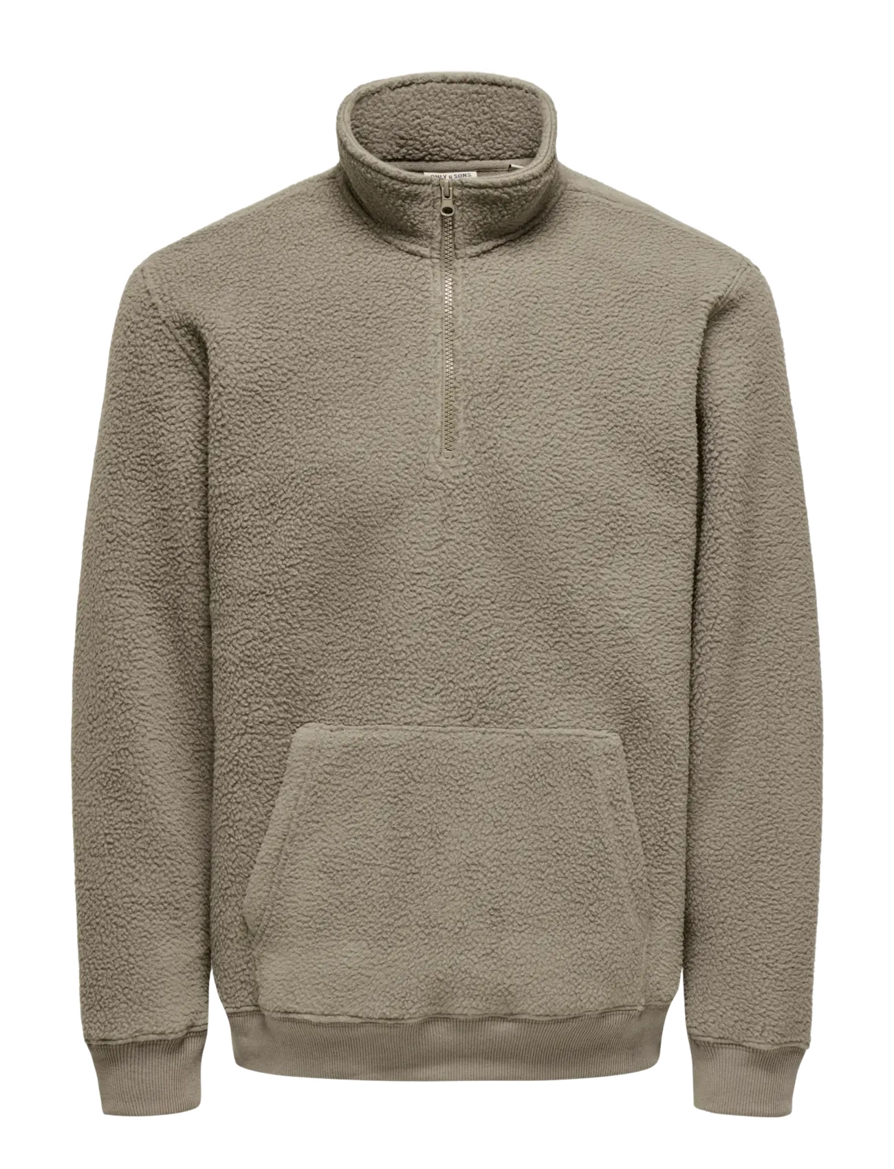 ONLY & SONS - ONSEMILIO REG TEDDY HALF ZIP SWEAT VD - teddy-truien - walnut - 0