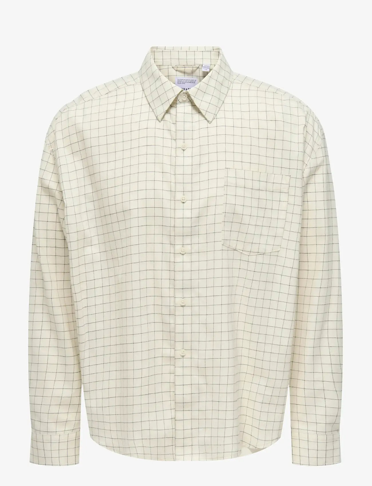 ONLY & SONS - ONSBARNEY RLX CHECK LS SHIRT CF - rutiga skjortor - antique white - 0