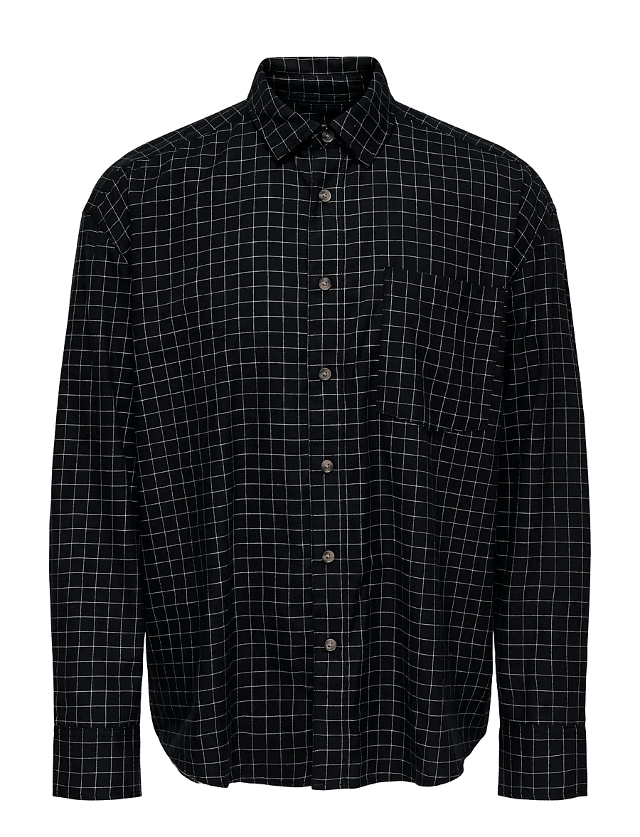 ONLY & SONS - ONSBARNEY RLX CHECK LS SHIRT CF - chemises à carreaux - jet black - 1