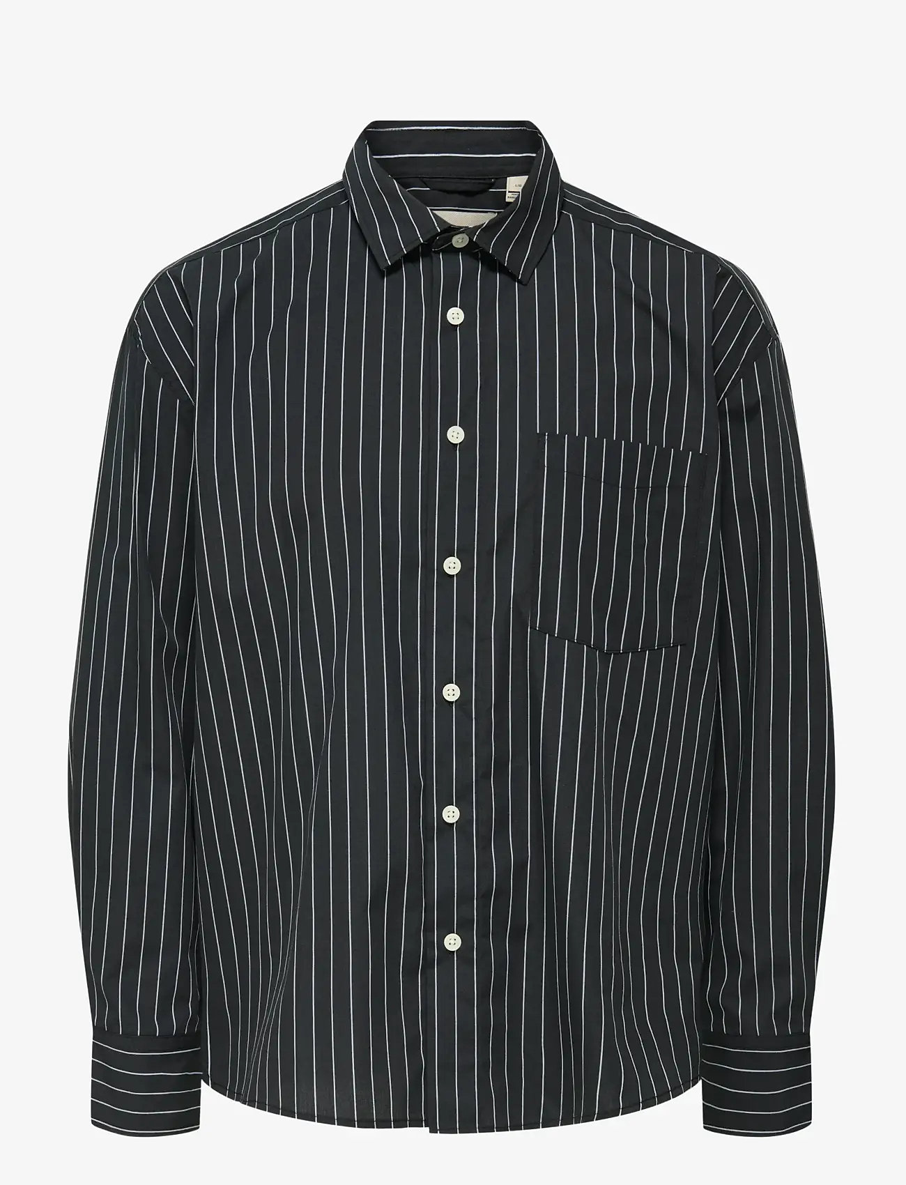 ONLY & SONS - ONSBARRY RLX POPPLIN STRIPE LS CF - koszule w paski i prążki - jet black - 1