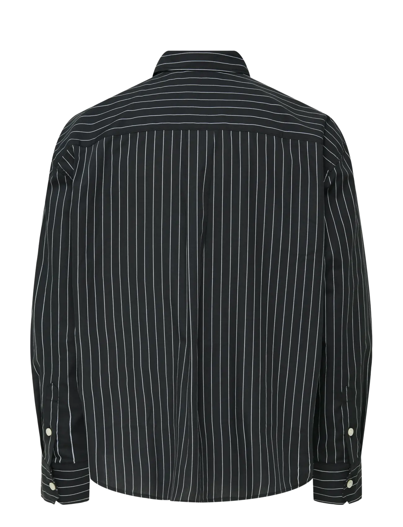 ONLY & SONS - ONSBARRY RLX POPPLIN STRIPE LS CF - randiga skjortor - jet black - 2