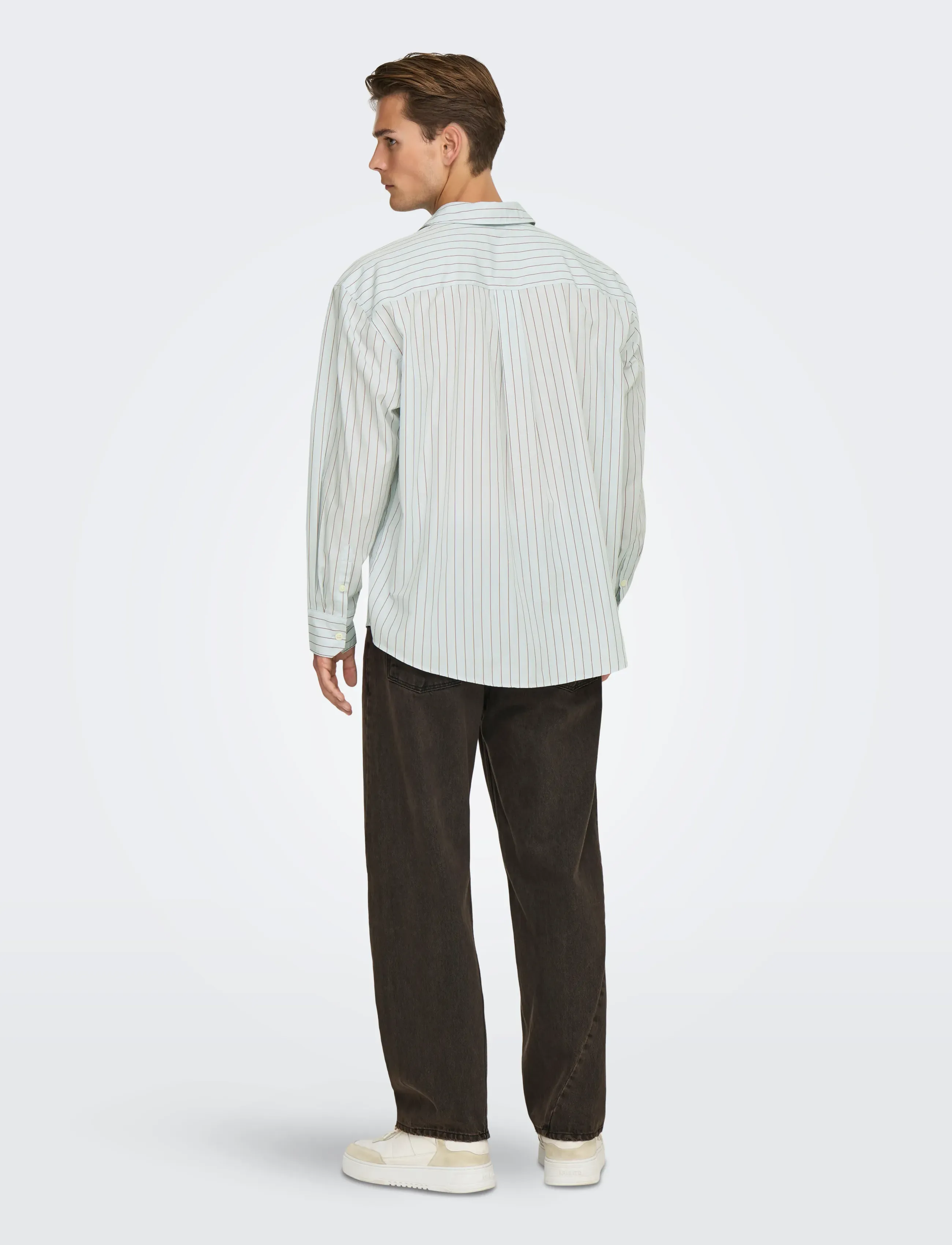 ONLY & SONS - ONSBARRY RLX POPPLIN STRIPE LS CF - kollektioner - skywriting - 3