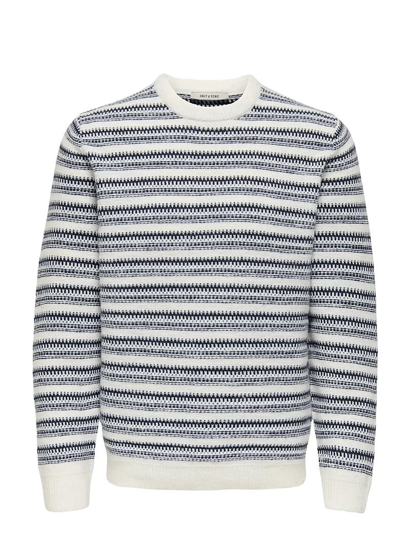 ONLY & SONS - ONSMING LIFE REG LS CREW NECK KNIT - rundhals - cloud dancer - 1