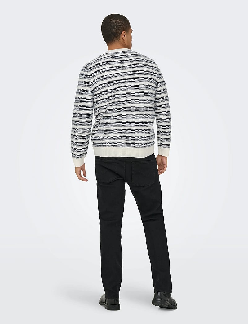 ONLY & SONS - ONSMING LIFE REG LS CREW NECK KNIT - rundhals - cloud dancer - 3