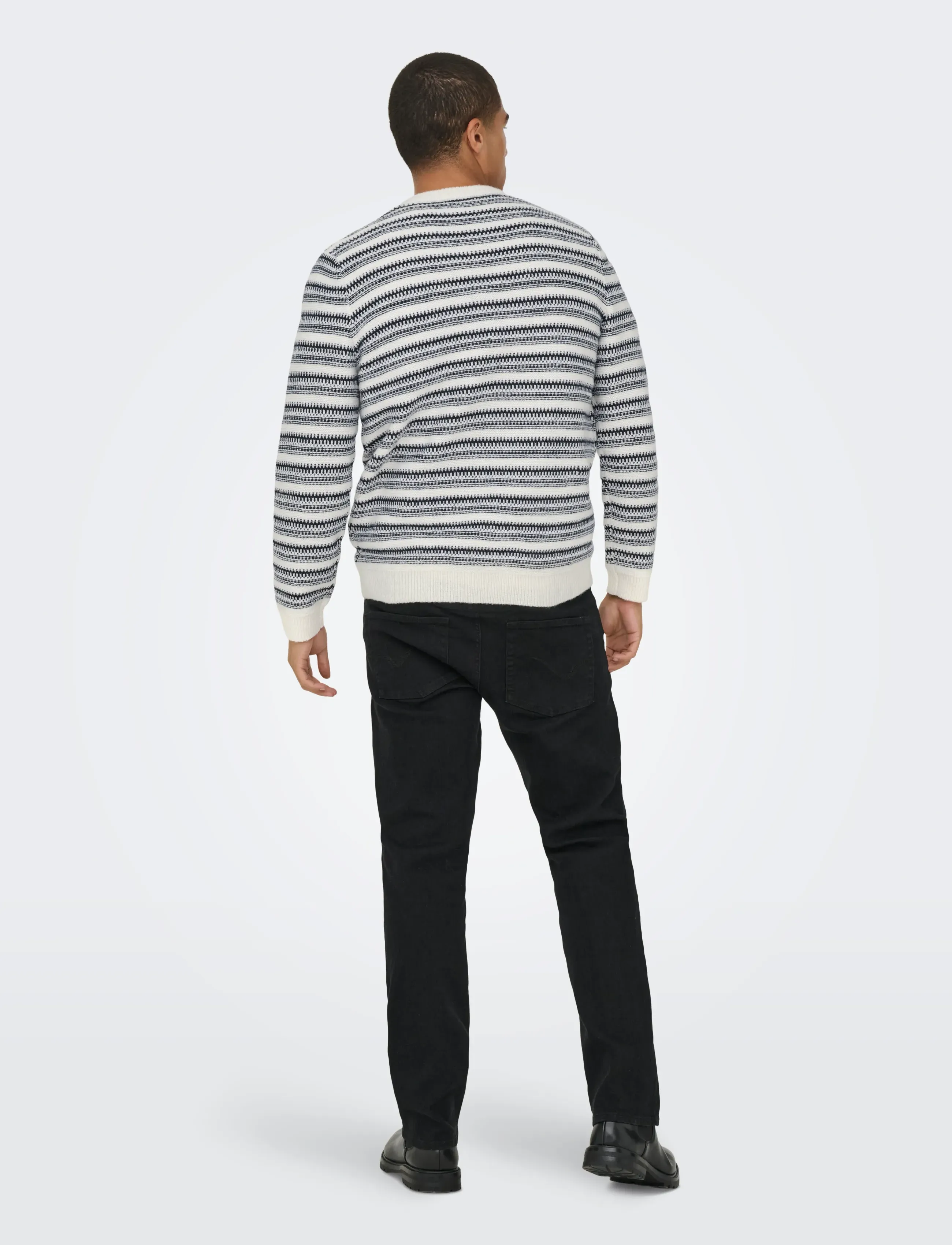 ONLY & SONS - ONSMING LIFE REG LS CREW NECK KNIT - kringlótt hálsmál  - cloud dancer - 3