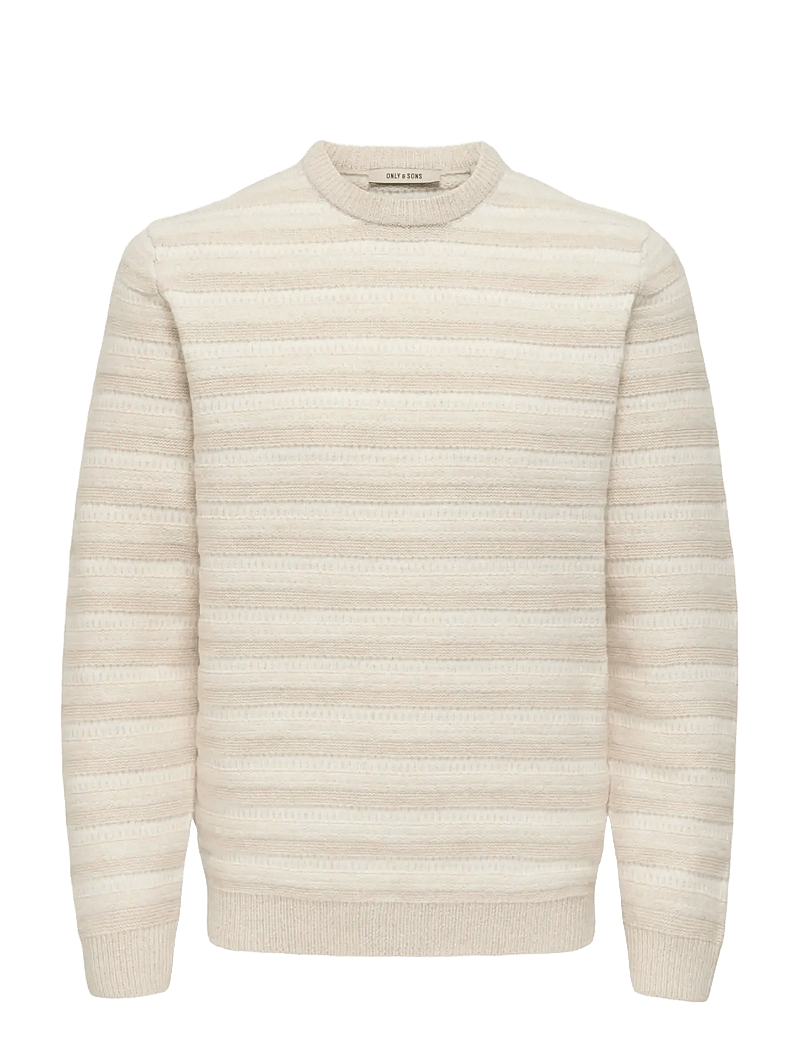 ONLY & SONS - ONSMING LIFE REG LS CREW NECK KNIT - rundhalsad - silver lining - 1