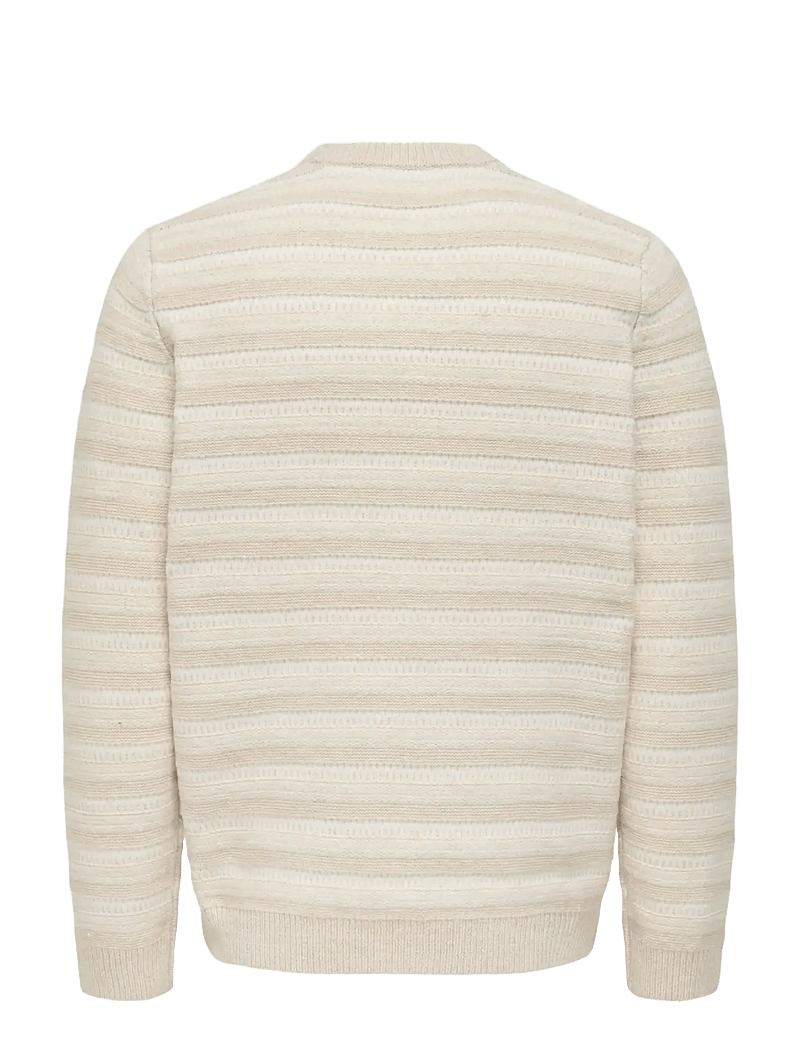 ONLY & SONS - ONSMING LIFE REG LS CREW NECK KNIT - rundhalsad - silver lining - 2