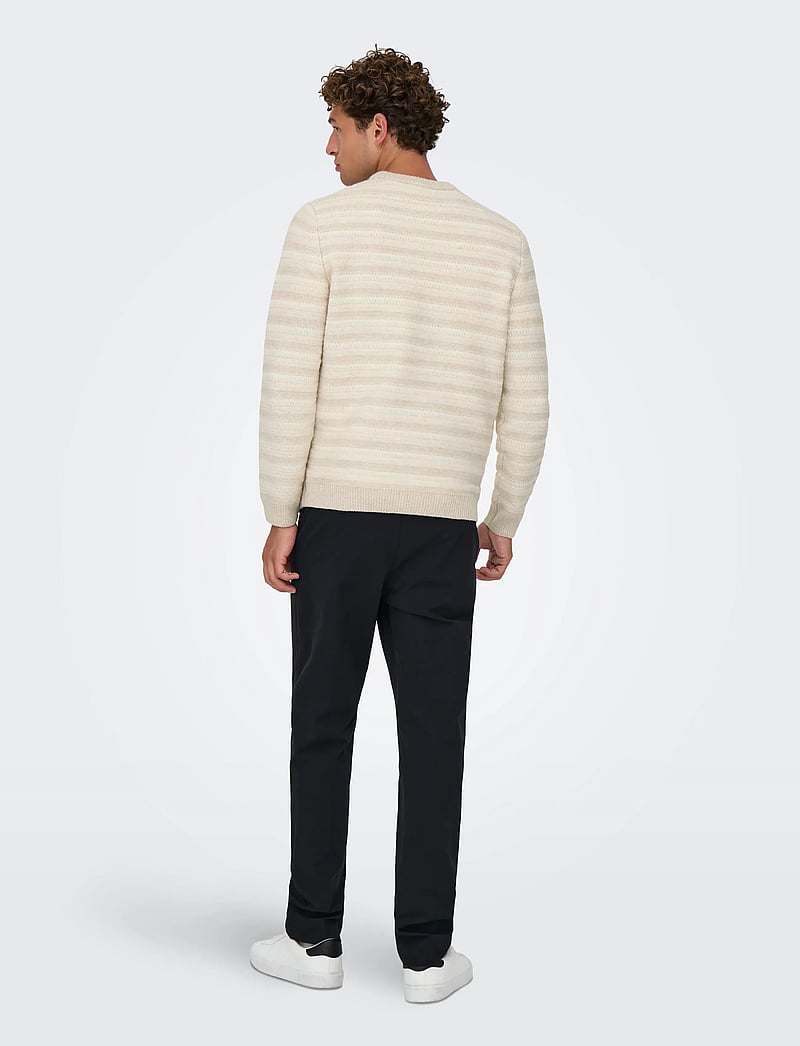 ONLY & SONS - ONSMING LIFE REG LS CREW NECK KNIT - rundhalsad - silver lining - 3