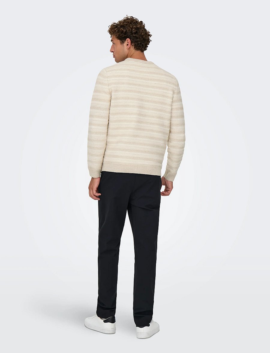 ONLY & SONS - ONSMING LIFE REG LS CREW NECK KNIT - Ümmarguse kaelusega kudumid - silver lining - 3