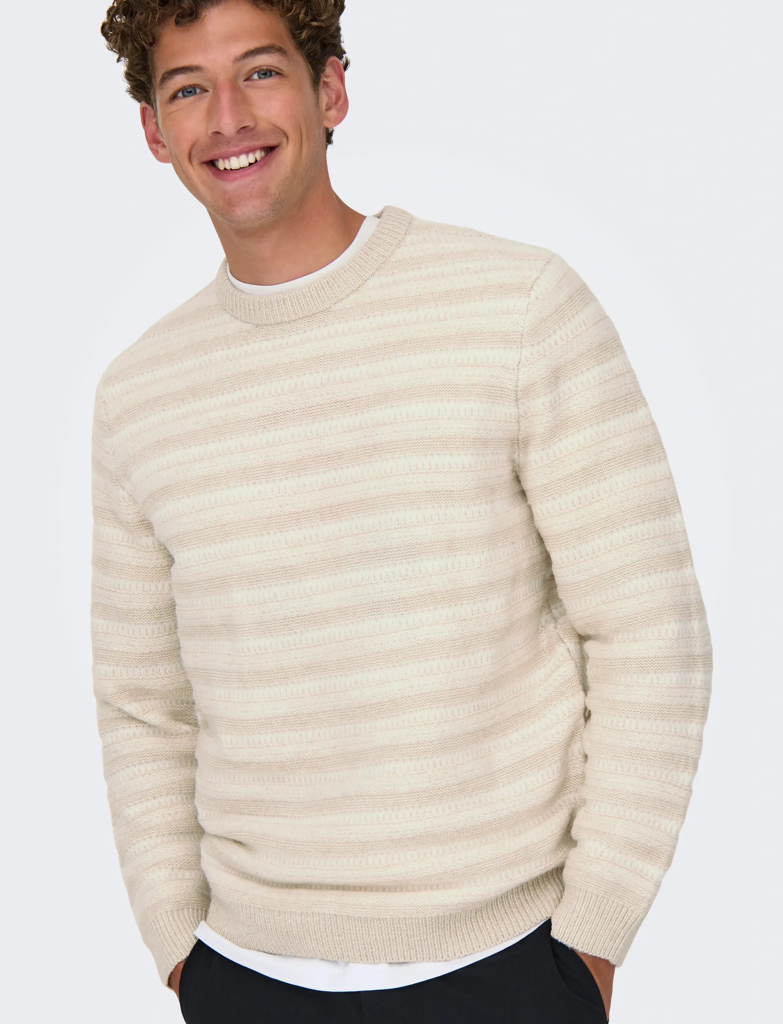 ONLY & SONS Onsming Life Reg Ls Crew Neck Knit stickade tröjor herr – bild 5