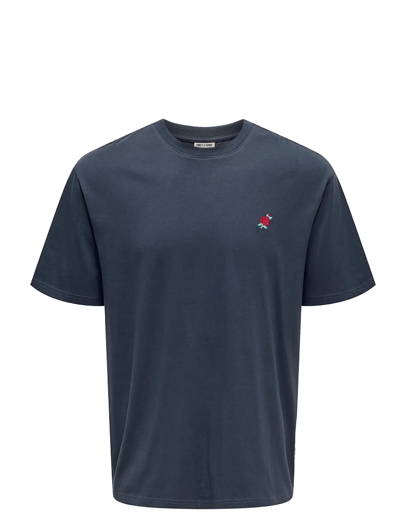 ONLY & SONS - ONSFRED LIFE OPT 4 RLX SS TEE VD - kortärmade t-shirts - blue nights - 1