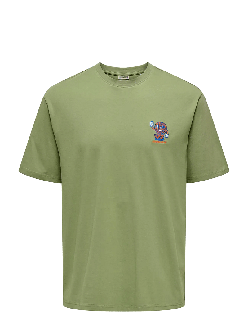 ONLY & SONS - ONSFRED LIFE OPT 4 RLX SS TEE VD - kortærmede t-shirts - oil green - 1