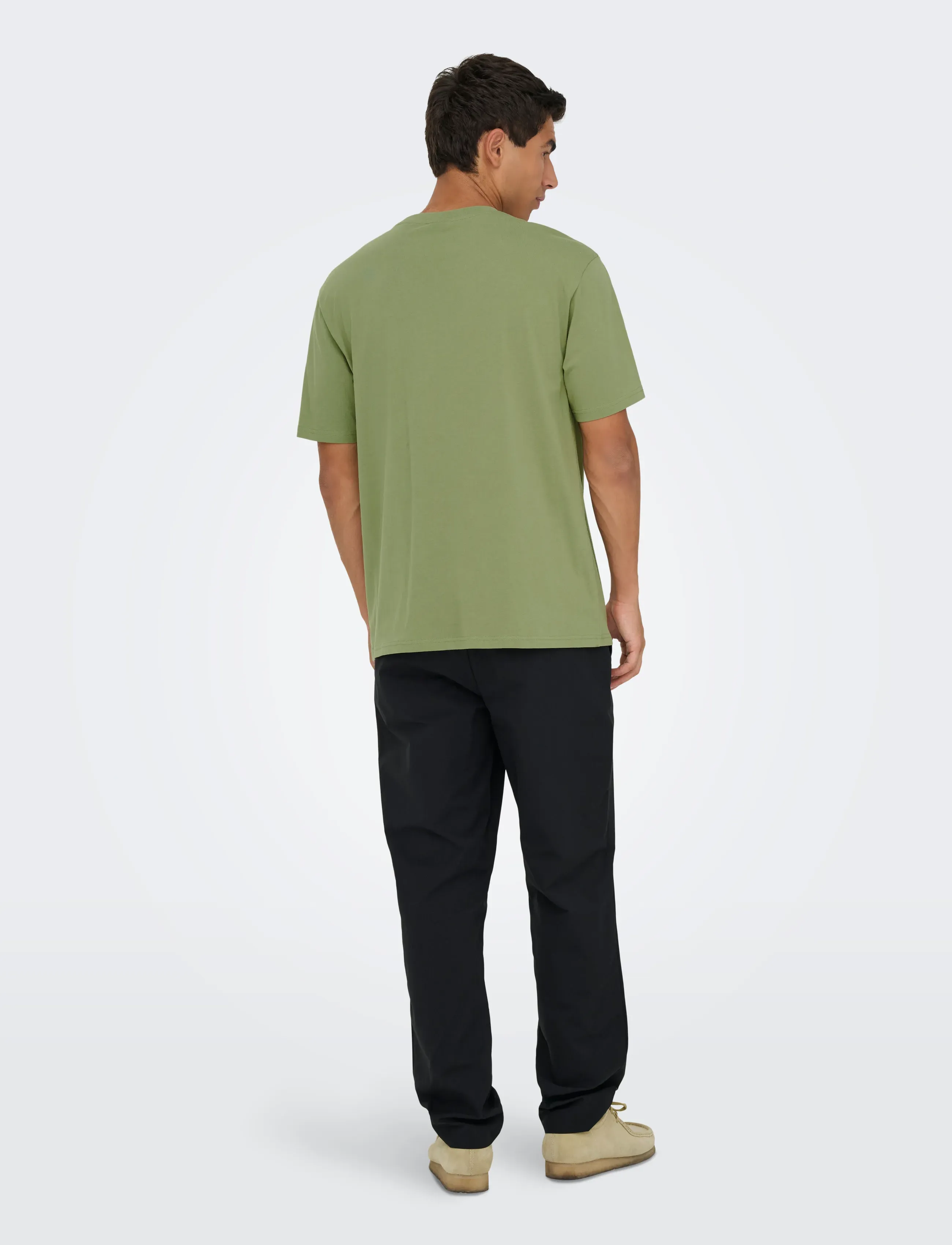 ONLY & SONS - ONSFRED LIFE OPT 4 RLX SS TEE VD - kortärmade t-shirts - oil green - 3