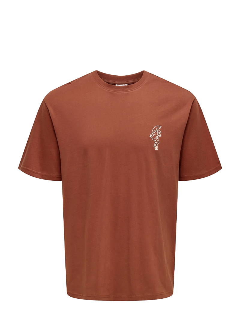 ONLY & SONS - ONSFRED LIFE OPT 4 RLX SS TEE VD - lühikeste varrukatega t-särgid - sequoia - 1