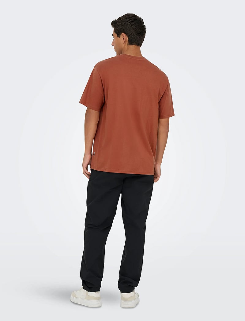 ONLY & SONS - ONSFRED LIFE OPT 4 RLX SS TEE VD - lühikeste varrukatega t-särgid - sequoia - 3