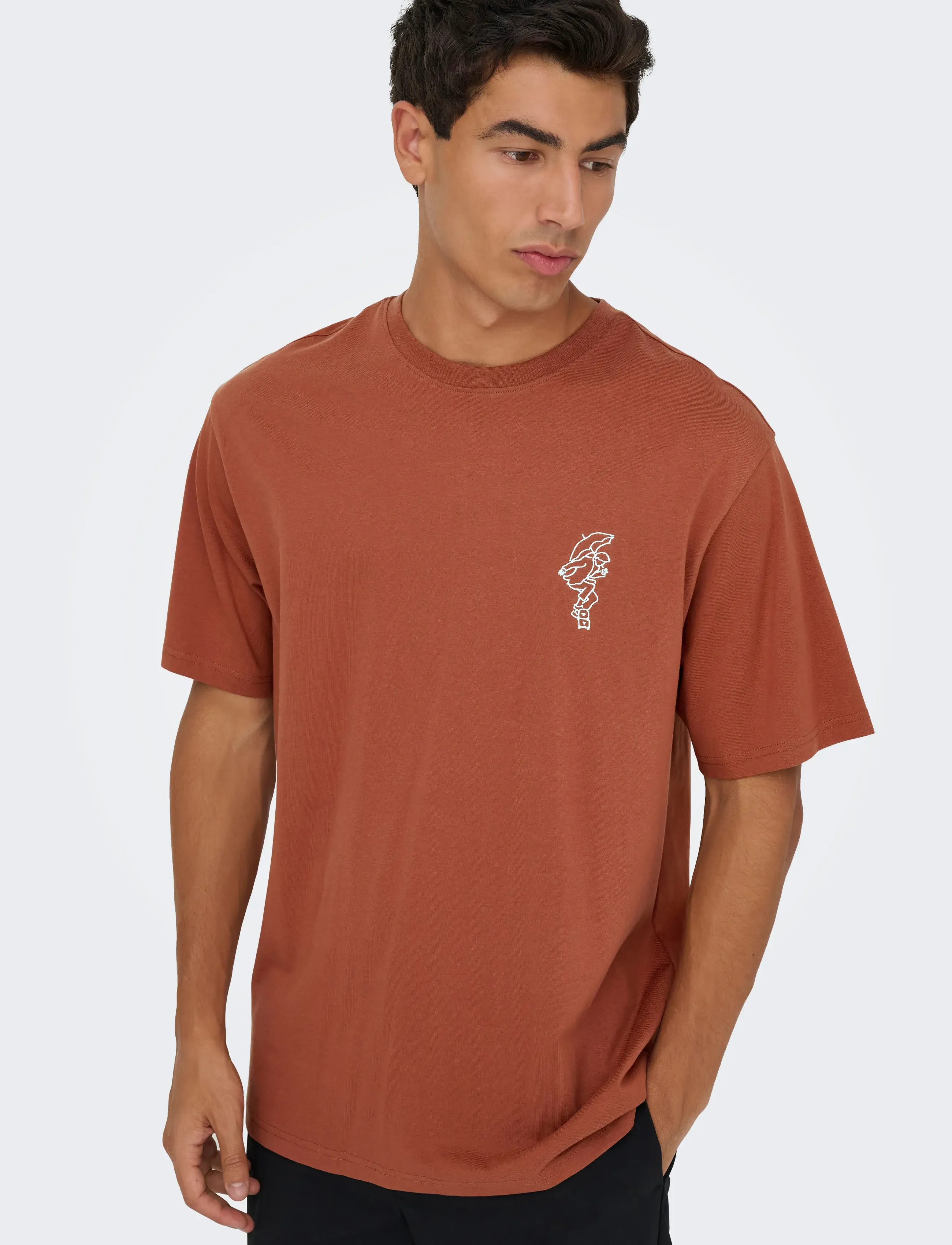 ONLY & SONS - ONSFRED LIFE OPT 4 RLX SS TEE VD - stutterma bolir - sequoia - 5