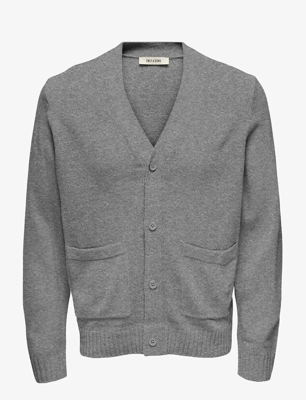ONLY & SONS ONSMAJOR RLX CARDIGAN KNIT - Stickat - MEDIUM GREY MELANGE / grey