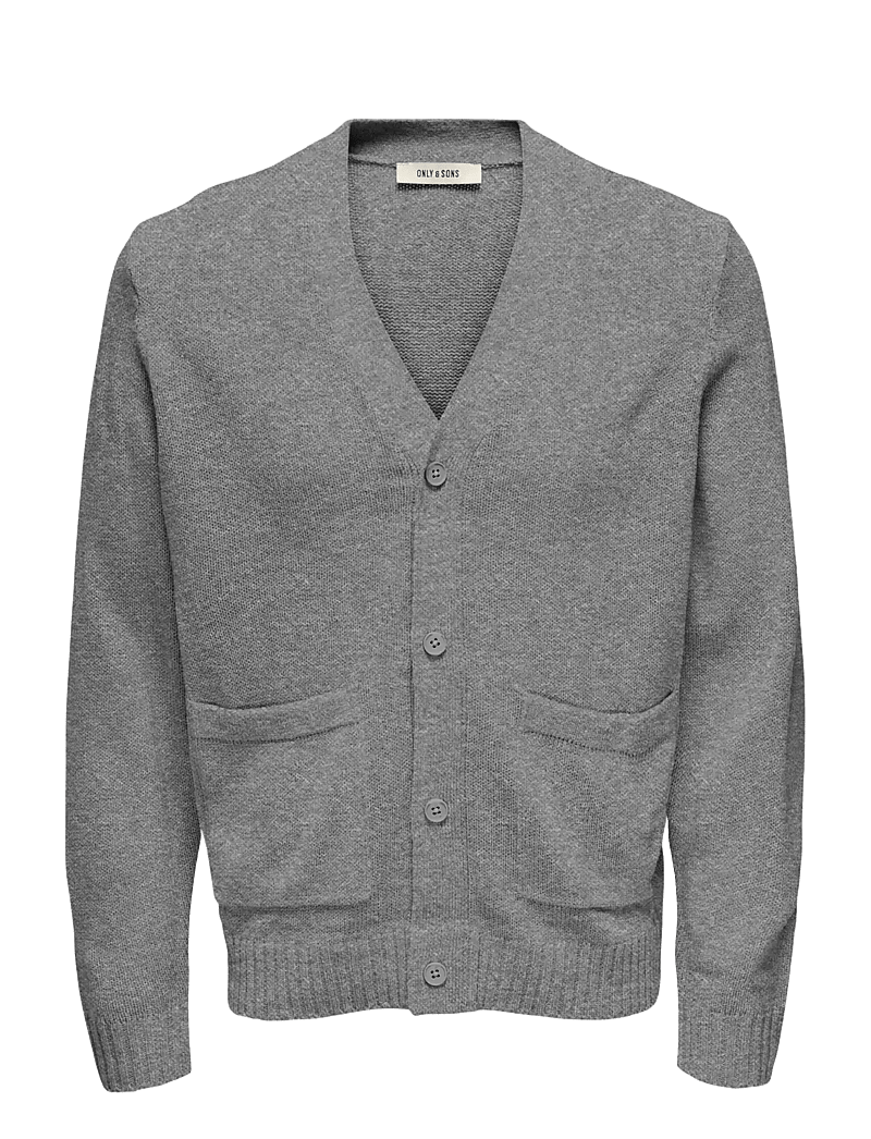 ONLY & SONS - ONSMAJOR RLX CARDIGAN KNIT - cardigans - medium grey melange - 0