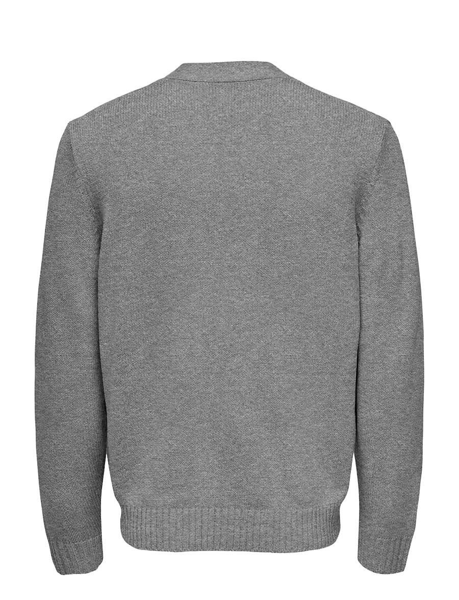ONLY & SONS - ONSMAJOR RLX CARDIGAN KNIT - vesten - medium grey melange - 1