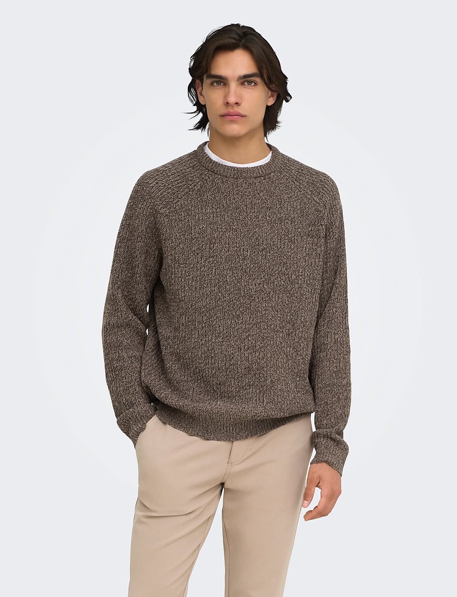 ONLY & SONS - ONSJOIN RLX LS RAGLAN KNIT - rundhals - falcon - 0