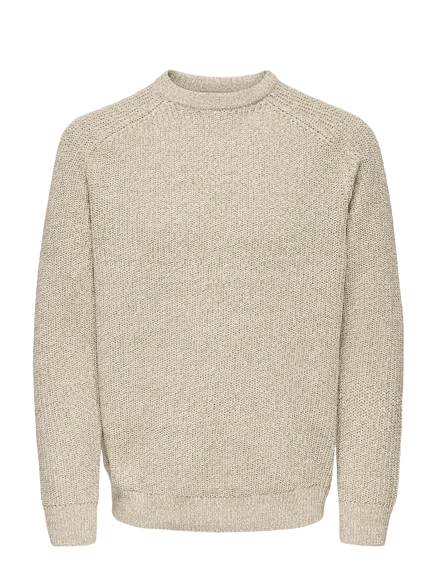 ONLY & SONS - ONSJOIN RLX LS RAGLAN KNIT - rund hals - silver lining - 1