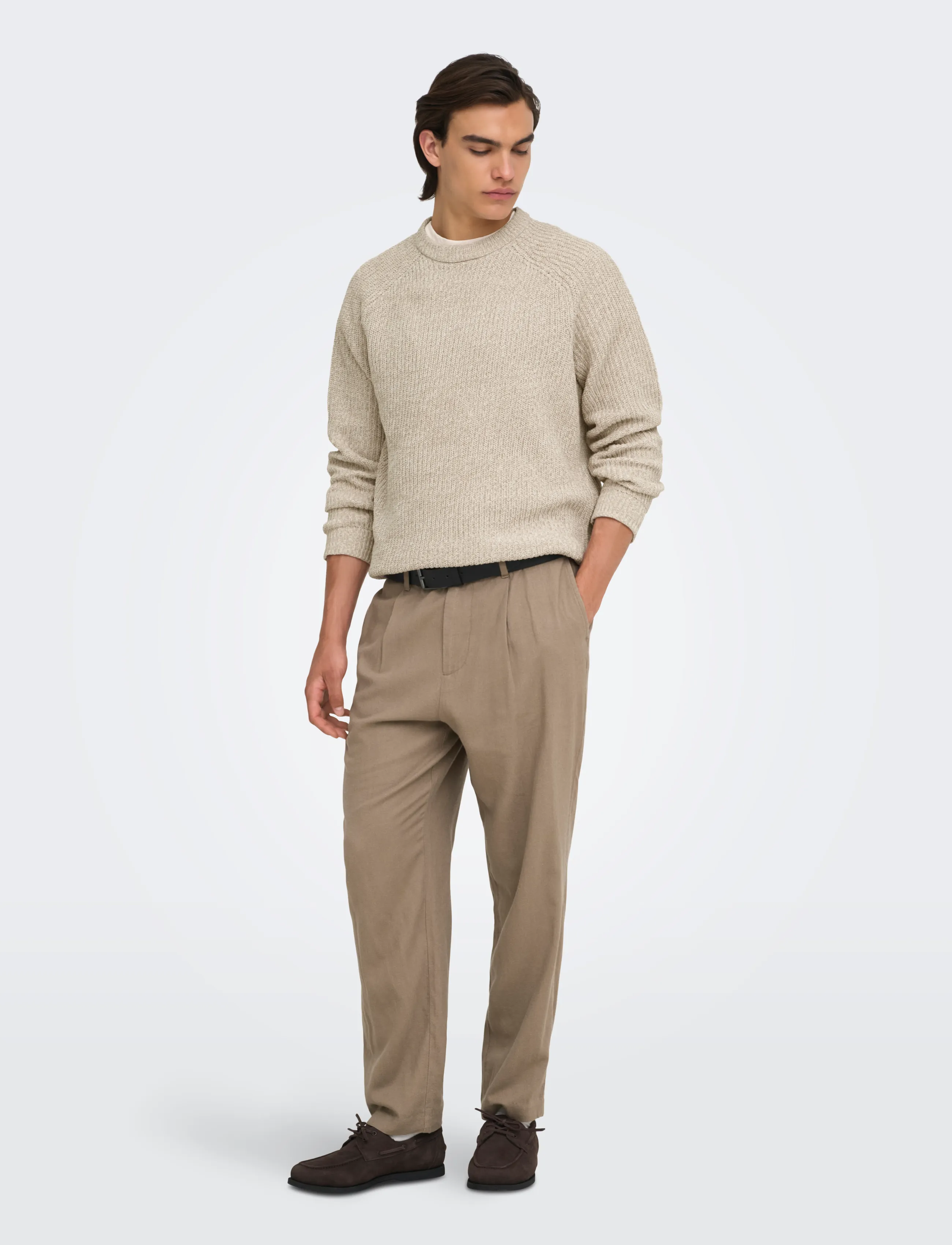 ONLY & SONS - ONSJOIN RLX LS RAGLAN KNIT - silver lining - 4