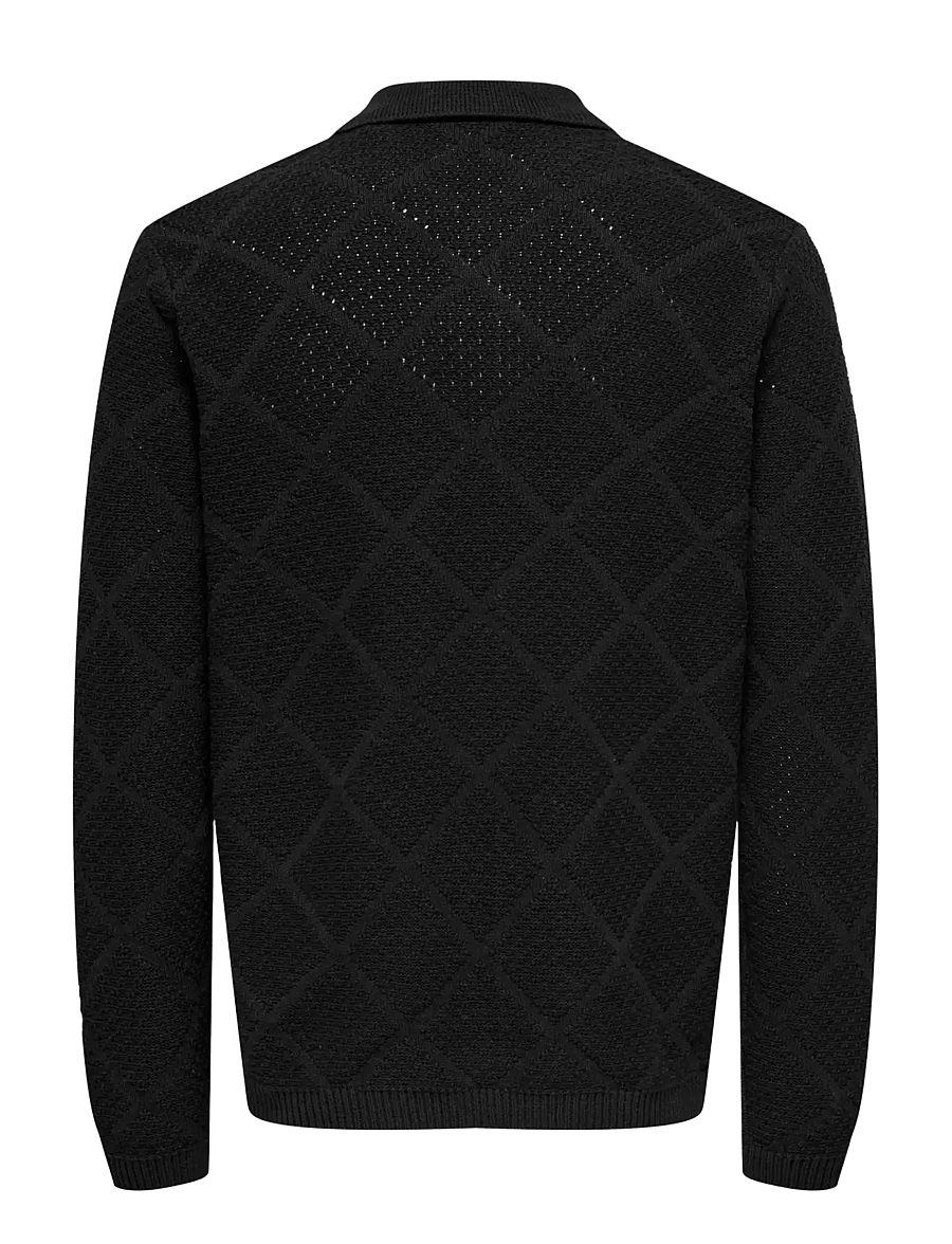 ONLY & SONS - ONSMAP LIFE REG CARDIGAN KNIT - koftor - black - 2