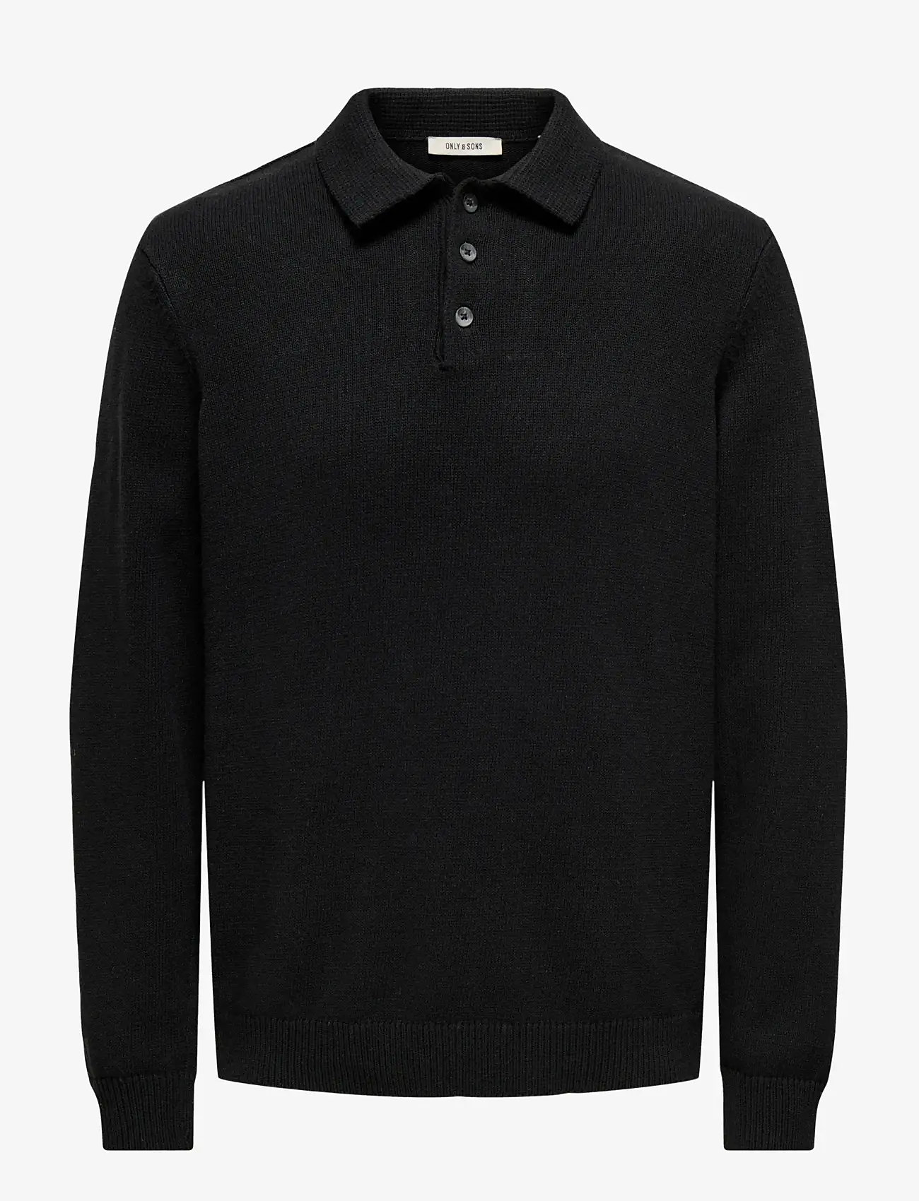 ONLY & SONS - ONSHOPE RLX  LS POLO KNIT LIFE - dzianinowe koszulki polo z długim rękawem - black - 1