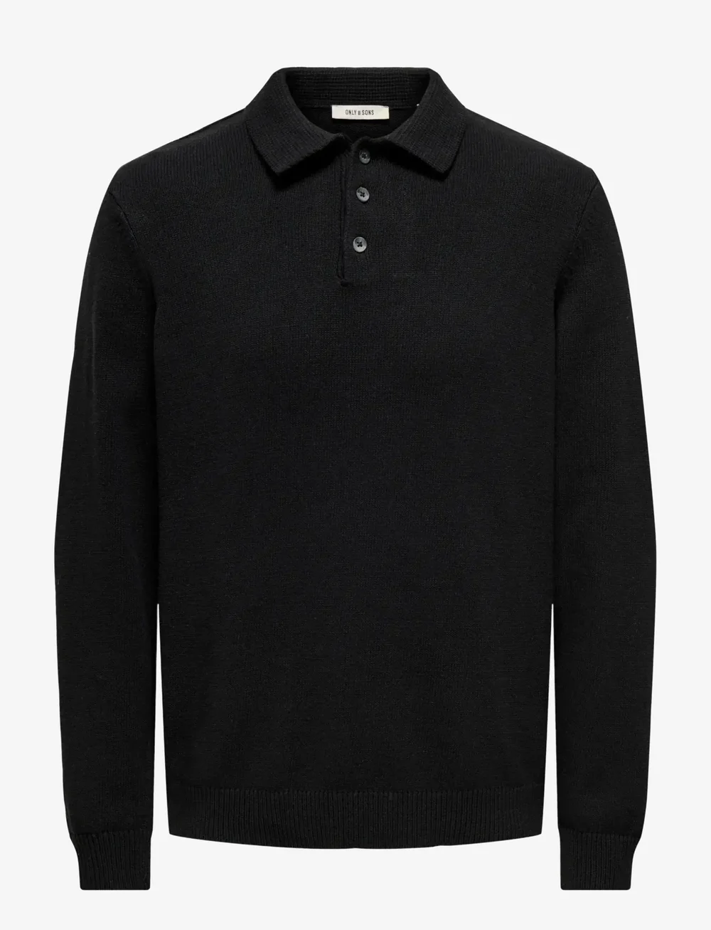 ONLY & SONS - ONSHOPE RLX  LS POLO KNIT LIFE - trikotažiniai polo marškinėliai - black - 0