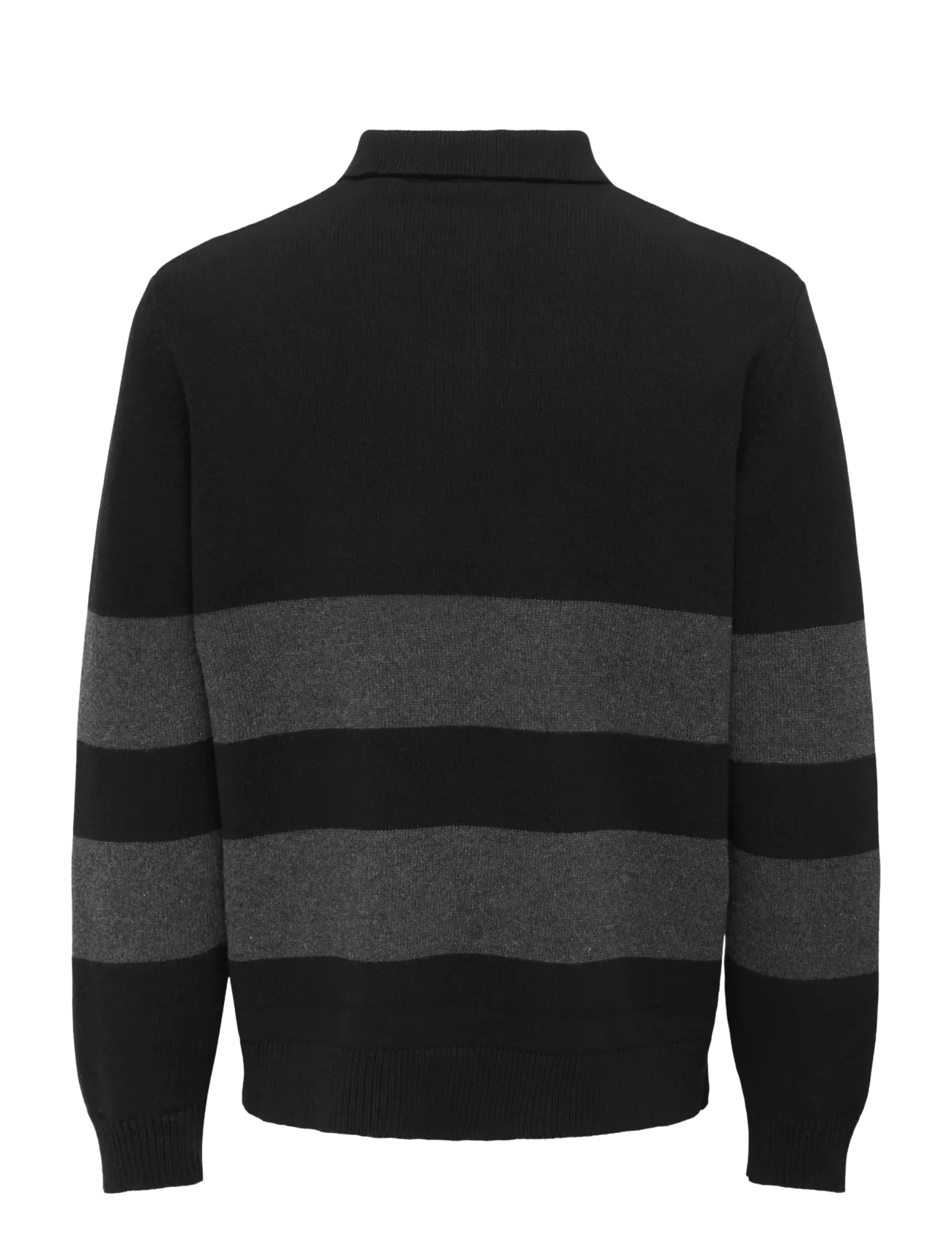 ONLY & SONS - ONSHOPE RLX  LS POLO KNIT LIFE - langärmelige gestrickte polohemden - black - 2