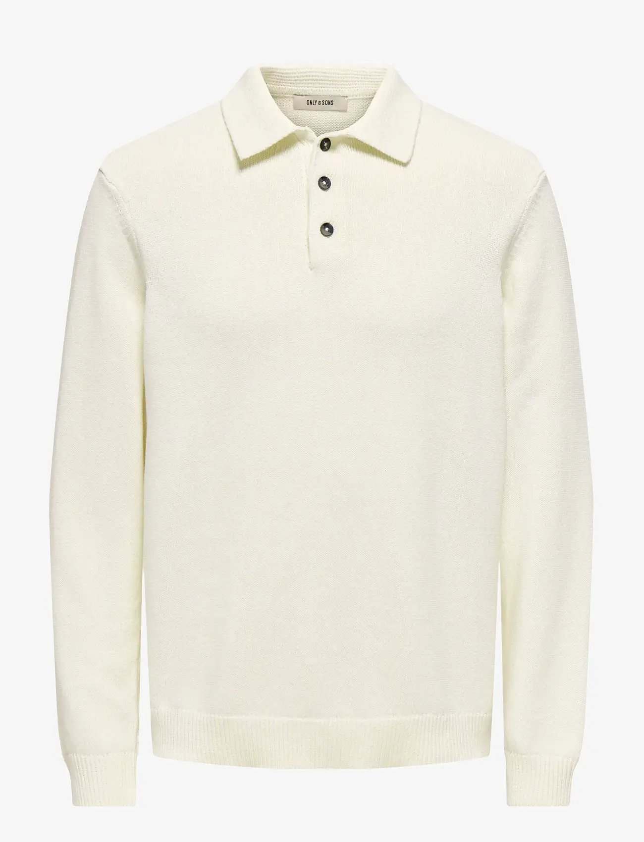 ONLY & SONS - ONSHOPE RLX  LS POLO KNIT LIFE - gestrickte polohemden - egret - 0