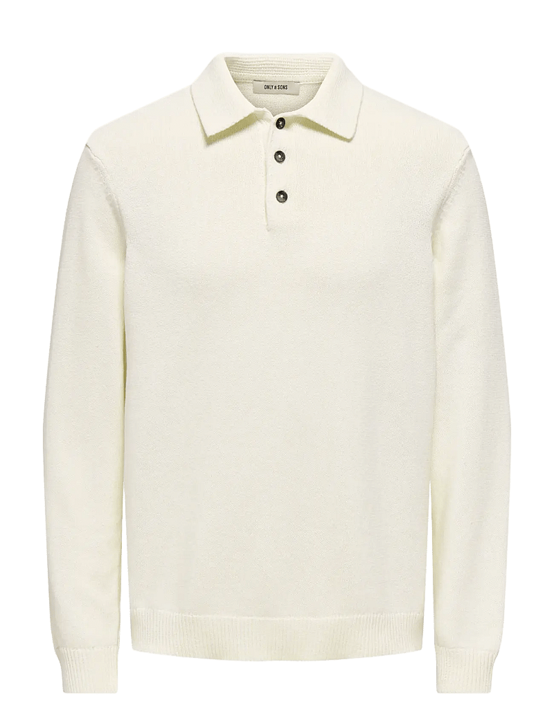 ONLY & SONS - ONSHOPE RLX LS POLO KNIT LIFE - gestrickte polohemden - egret - 0