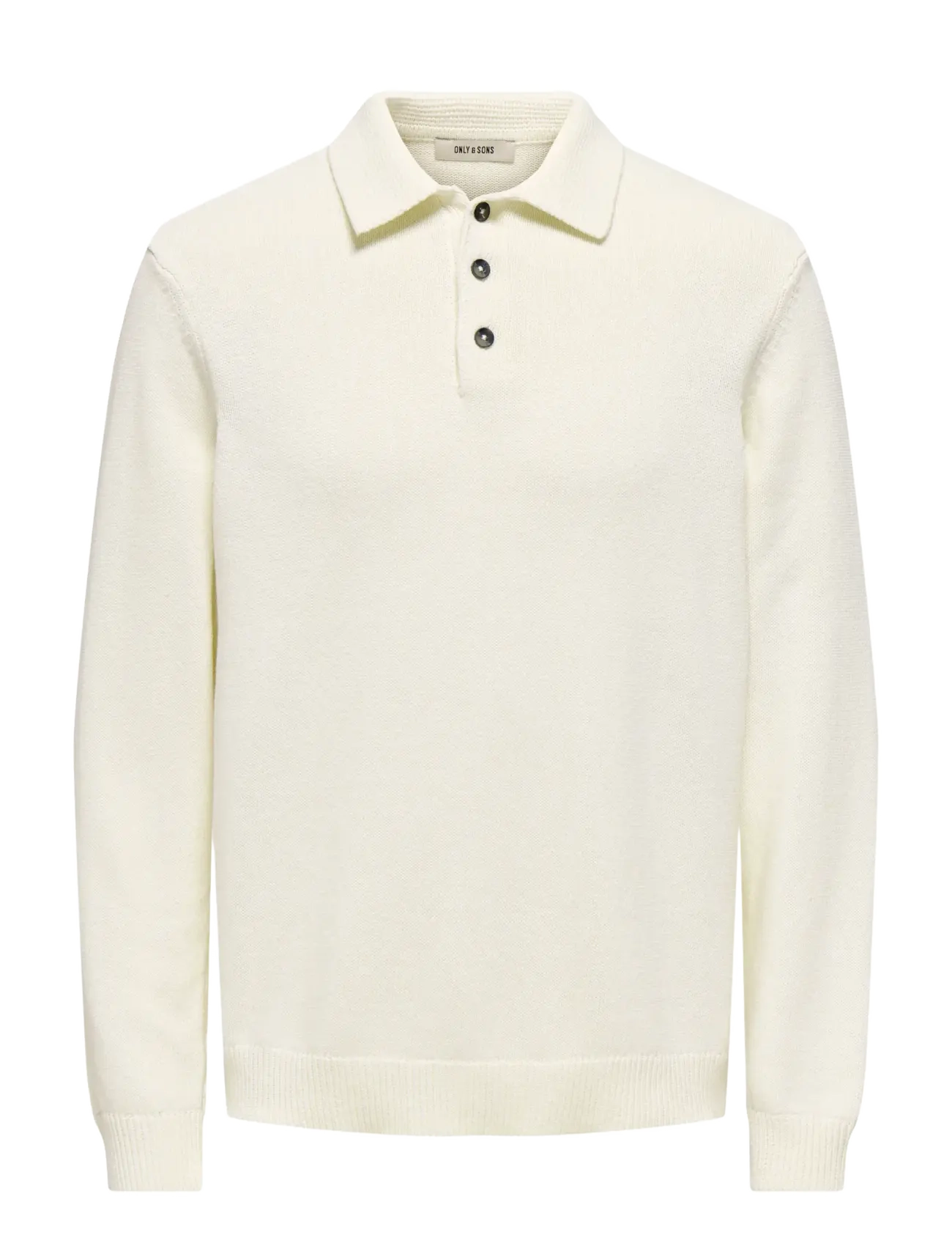 ONLY & SONS - ONSHOPE RLX LS POLO KNIT LIFE - poloer i strik med lange ærmer - egret - 1