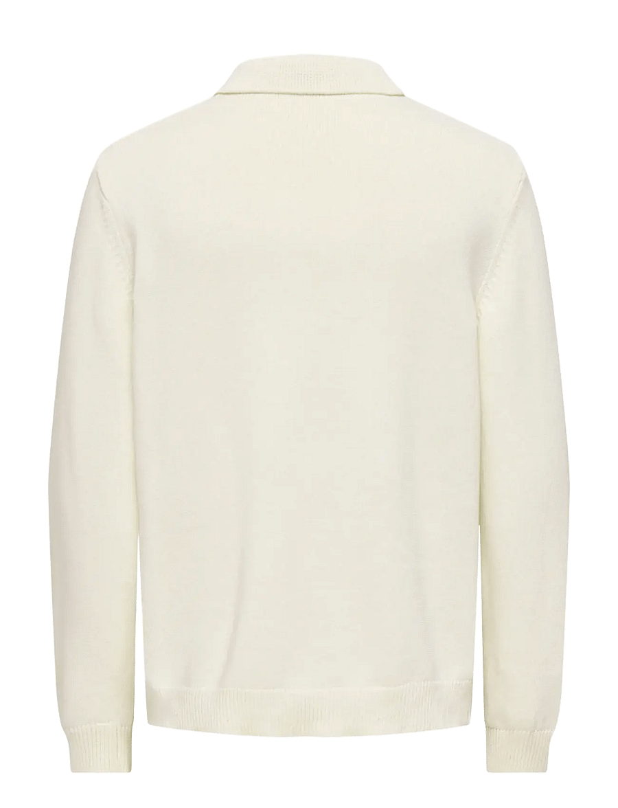 ONLY & SONS - ONSHOPE RLX LS POLO KNIT LIFE - poloer i strik med lange ærmer - egret - 2